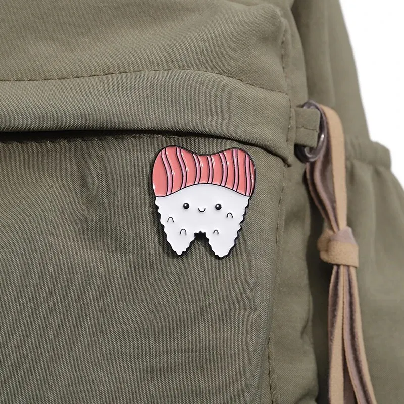 6pcs Personalized with Various Teeth Inspirations, Badges, Backpacks, Versatile Cartoon Pins, Cartoon Clothing Accessories