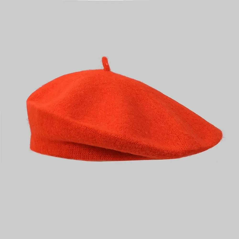 Fashion Warm Winter Wool Berets Hat Retro Solid Color Plain Cap Elegant All Matched French Artist Hat Women Girls