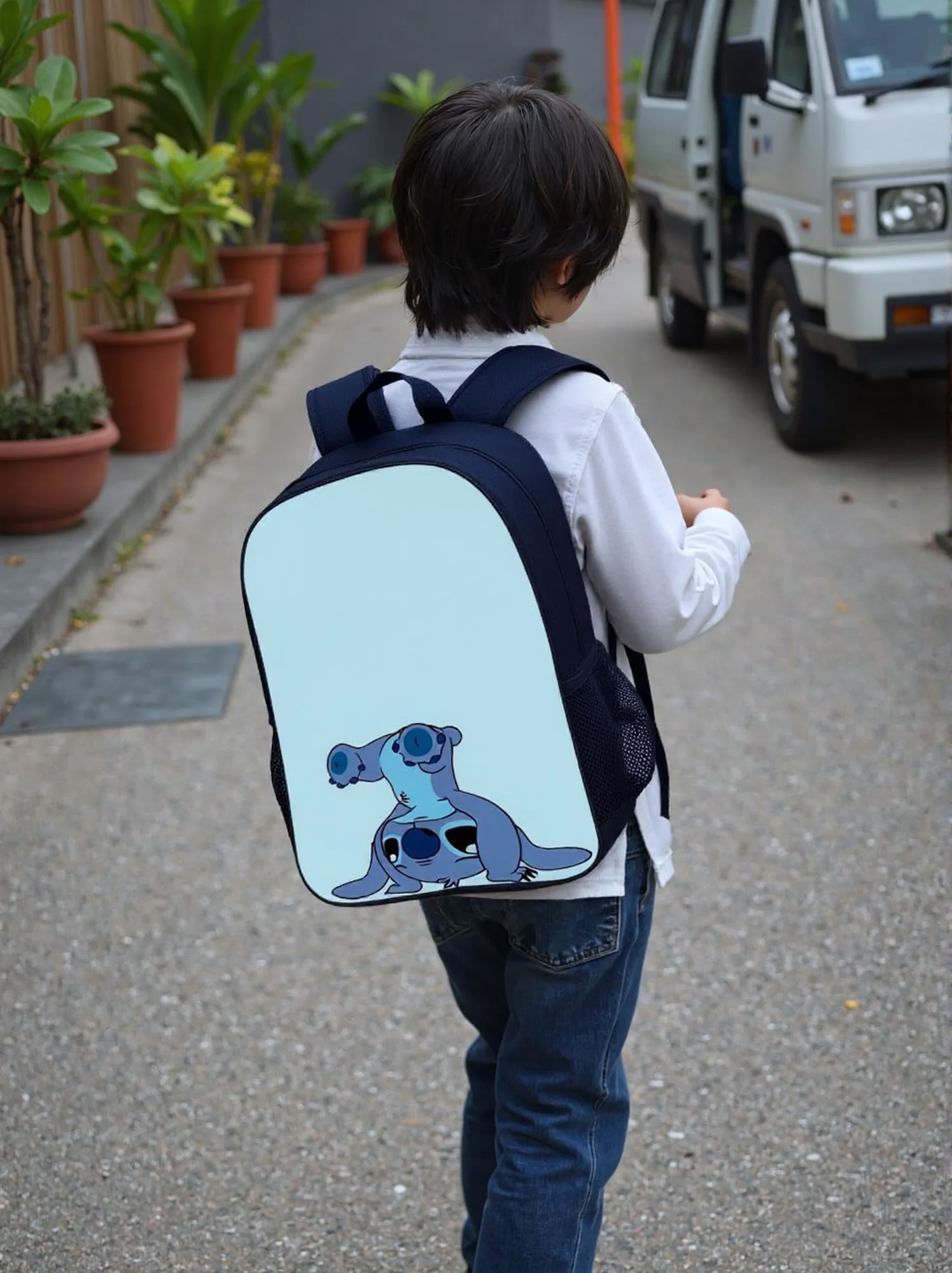 

Stitch Fashion Student Book Bag-Back to School Rucksack-Disney Lightweight Backpack for Elementary Children