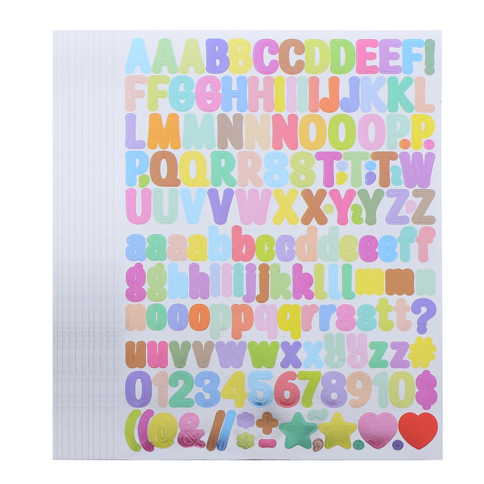 

10 Pcs Alphanumeric Stickers Decors Adhesive Alphabet Hand Account Colorful Letter