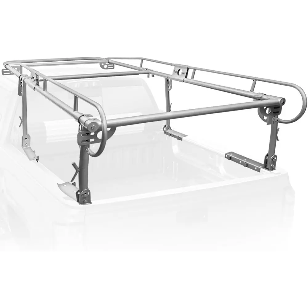 1000 lbs Capacity Adjustable Steel Truck Ladder Rack, 132 x 57, No-Drill Lumber Utility Rack for Truck Bed (Silver)