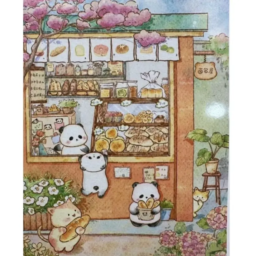 

9ct 65x85cm Panda Bakery DIY Chinese Style Printed Kits Cross Stitch Needlework Set Home Decor Crafts