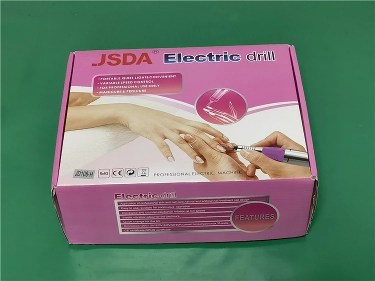 Jewelry Nail Polisher Economic Nail Drill Pedicure Manicure Milling Machine JD-108H 65W JSDA 35000 RPM 65W Device Manual Electri