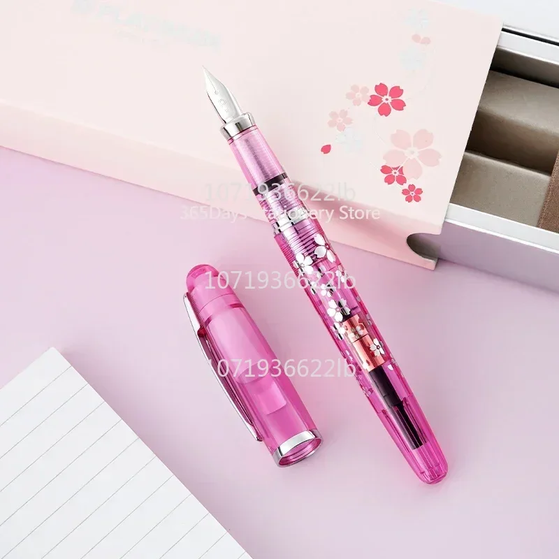 New Original Platinum Pgb-3000a Sakura Limited Edition Demonstration Fountain pen Series Transparent Crystal Pink Writing Gift