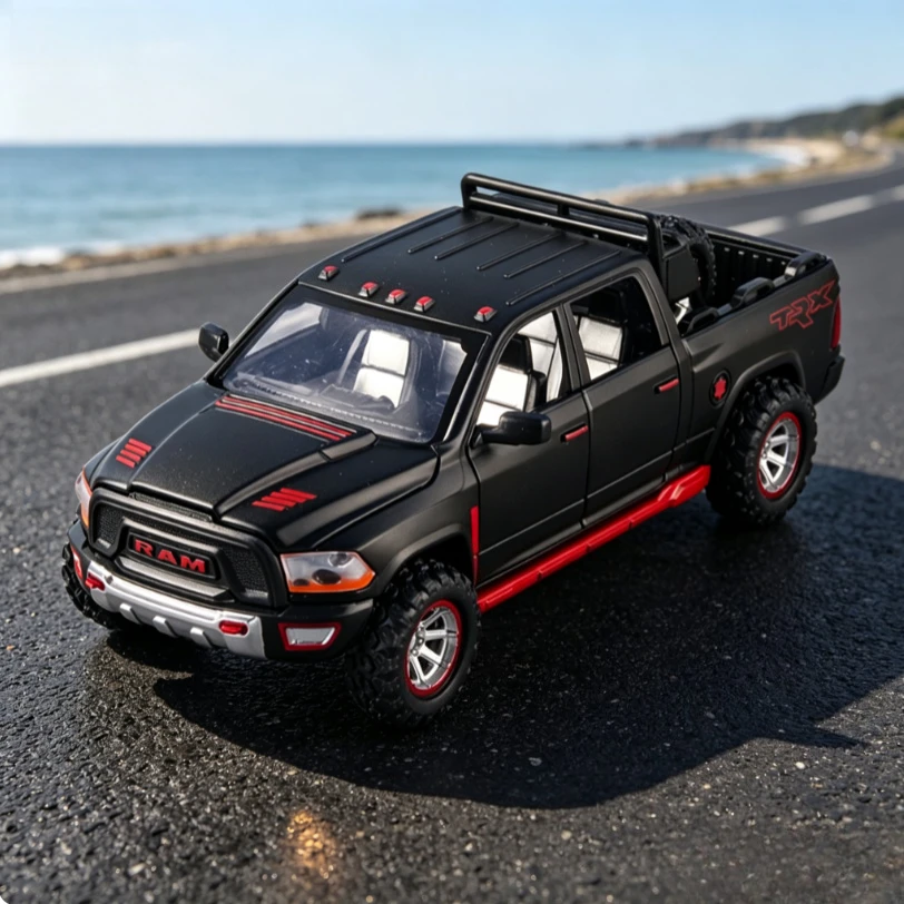 1:32 simulated alloy car Dodge Ram trx pickup truck model with spare tire acousto-optic pull-back
