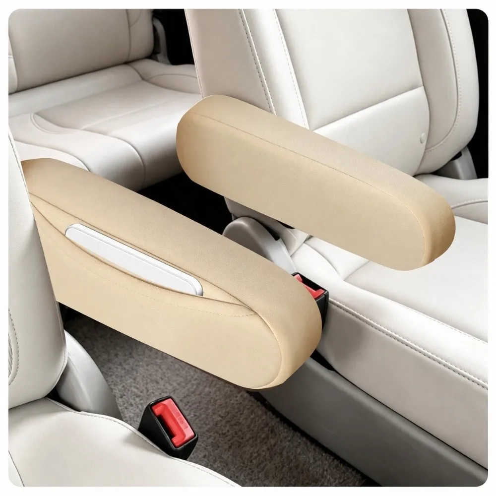 Soft Car Armrest Covers Elastic Dustproof Car Interior Accessories Breathable Wear-Resistant Armrest Protector Covers Car