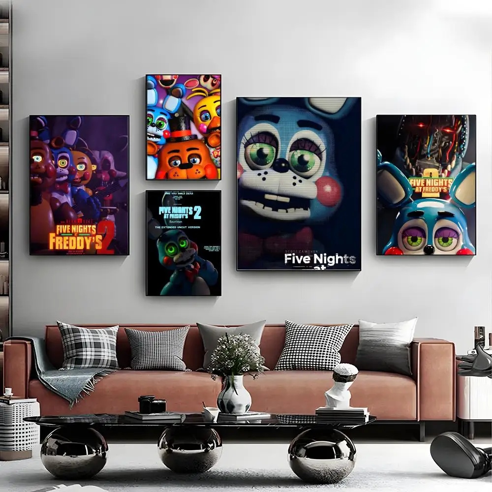 Fnaf Five nights Poster Poster Aesthetic Prints and Posters Wall Art Retro Painting Home Room Cafe Club Dorm Wall Decor