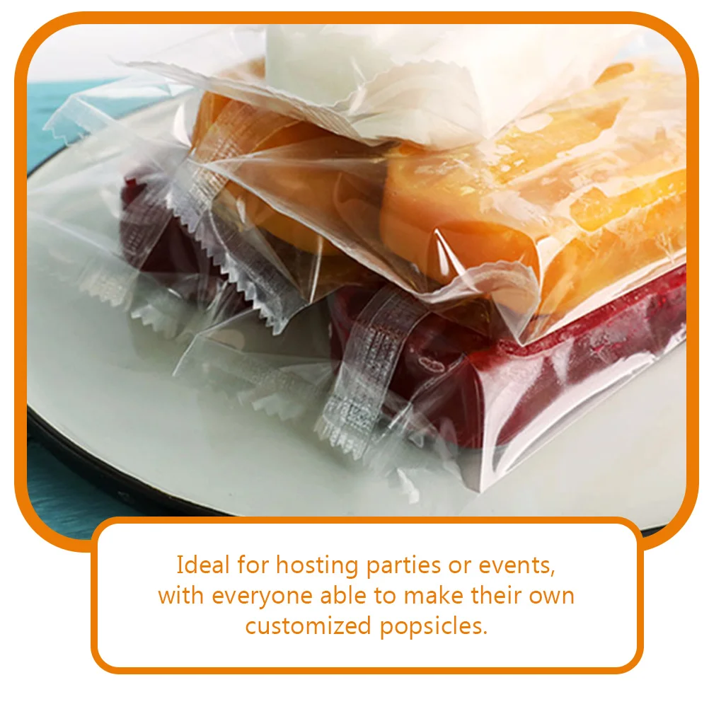 

100 Pcs Clear Popsicle Making Mold Bags 7x18cm Disposable Ice Cream DIY Supplies Home Popsicle Bag Storage Snacks Toys