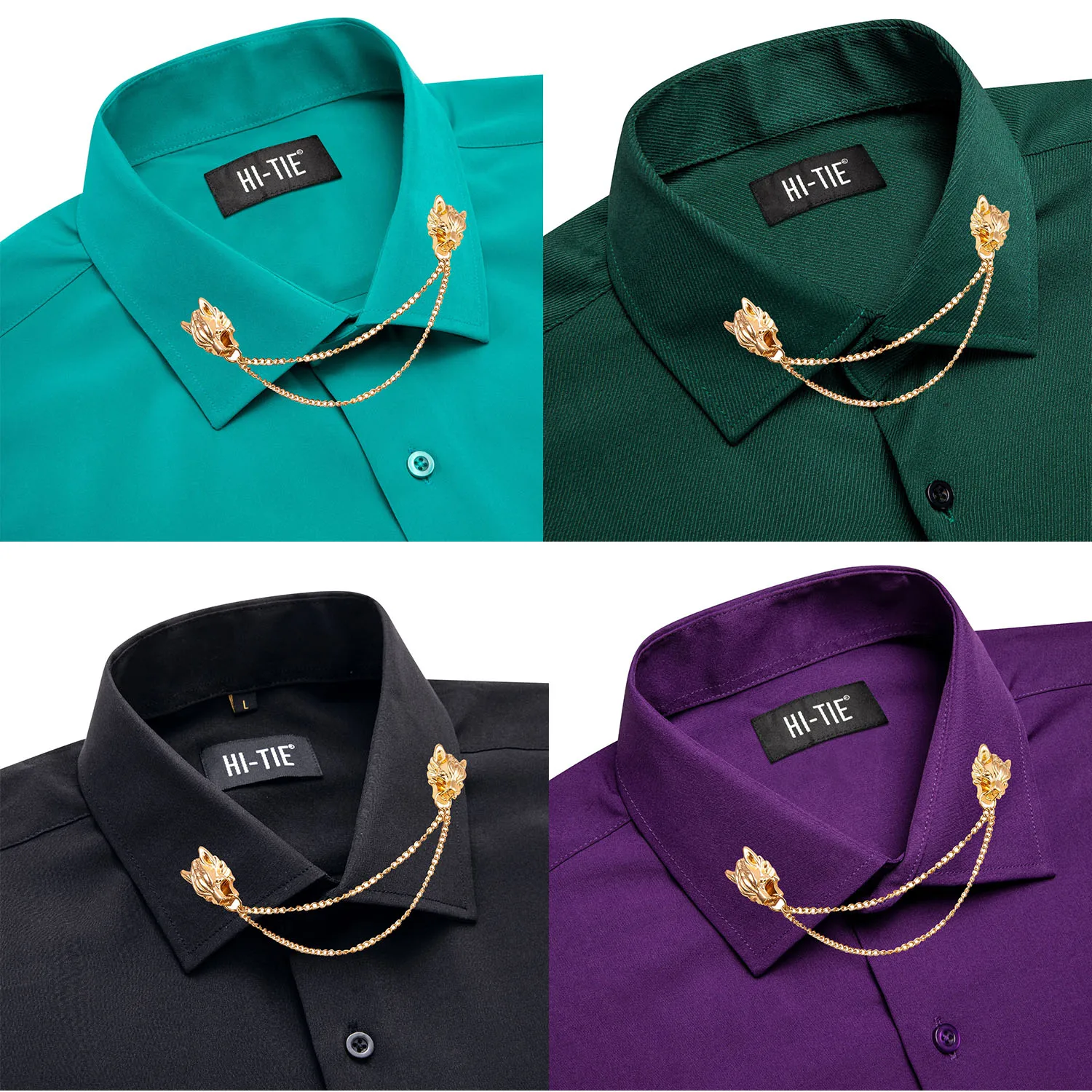 

Мужские однотонные рубашки Hi-Tie, однотонные, зеленые, черные, фиолетовые, розовые, мужская рубашка с длинными рукавами, платье на пуговицах, обычная посадка, формальный подарок, повседневный