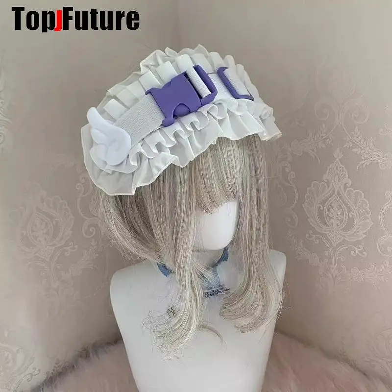 Women Girl Big Lace y2k girl gothic lolita cosplay Harajuku Punk hairbands hairband hair hoop Lolita Angel Wing cosplay Headband