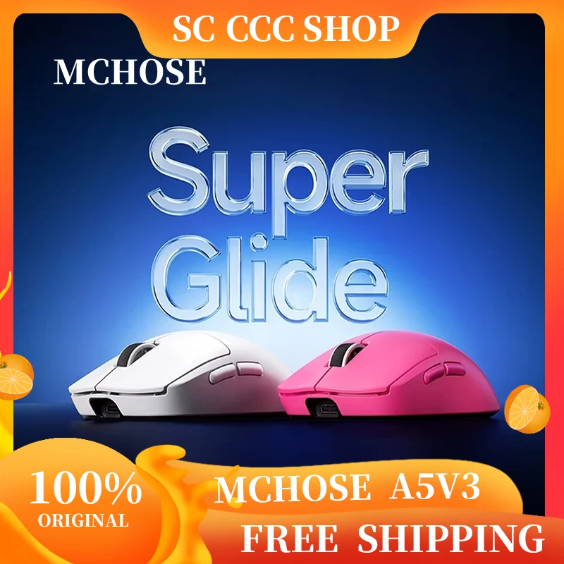 

MCHOSE A5 V3 Wireless Gaming Mouse 56g Lightweight TOPSPEED Low Latency 2.4G Connection 8kHz Polling Rate Pixart3395 Sensor
