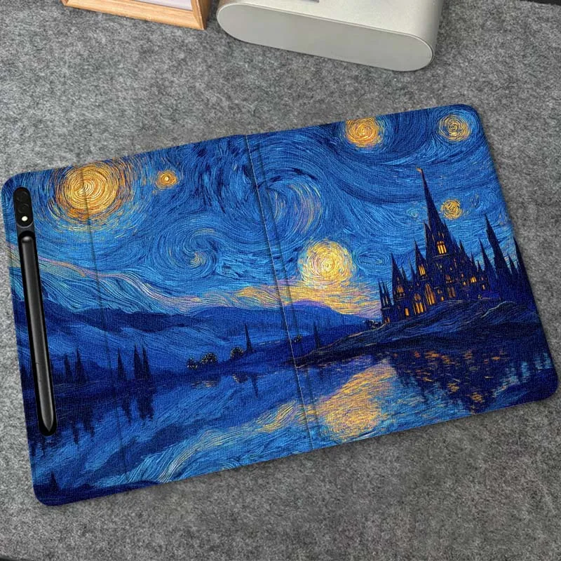 

Art Oil Painting Scenery For Samsung Galaxy Tab S10 S9 S8 S7 FE Lite Soft Flexible Support Tablet Case Gift