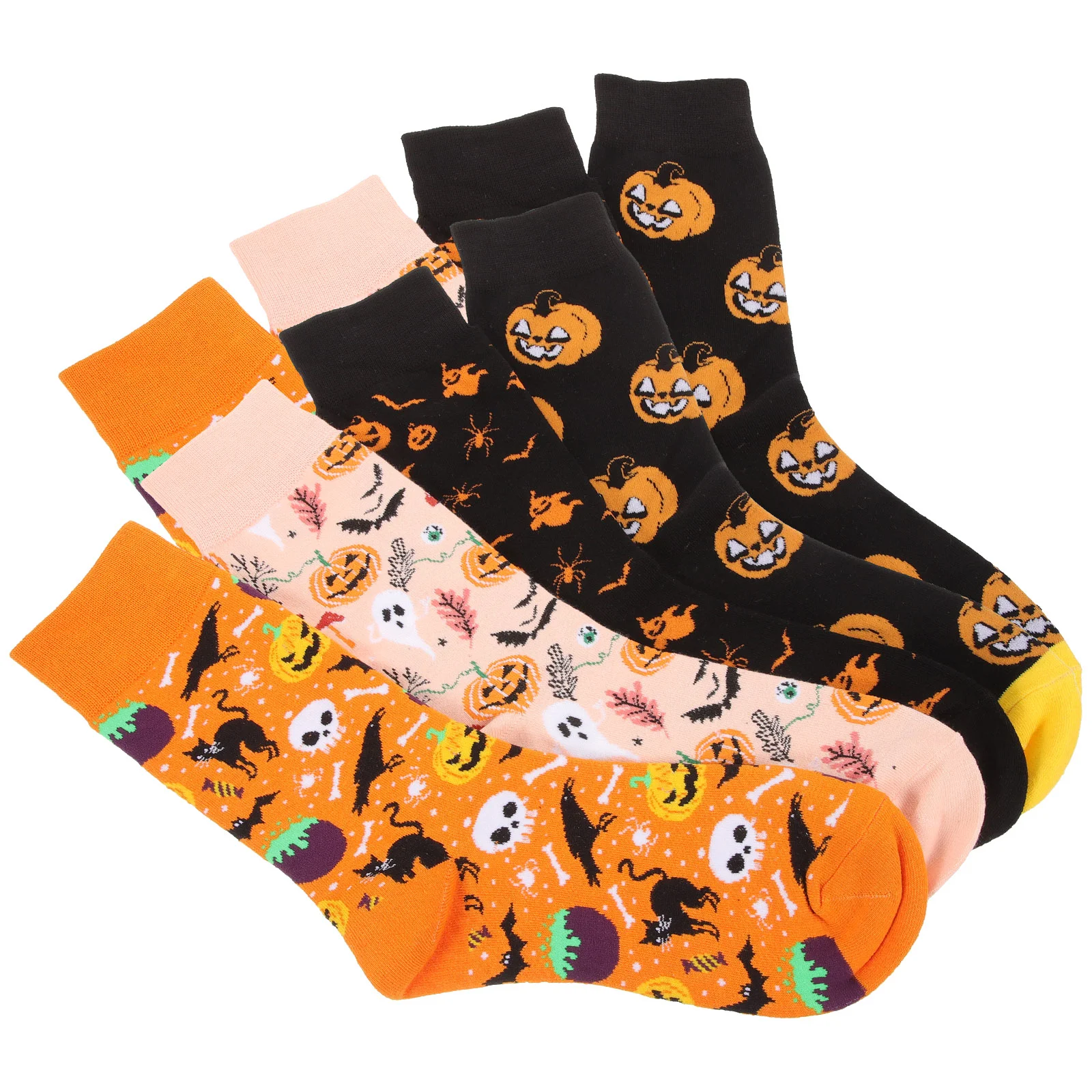 

4 Pairs Socks for Girls Personalized Cotton Halloween Cartoon Mid-calf Sports Long Women Stocking Stockings Knee Man