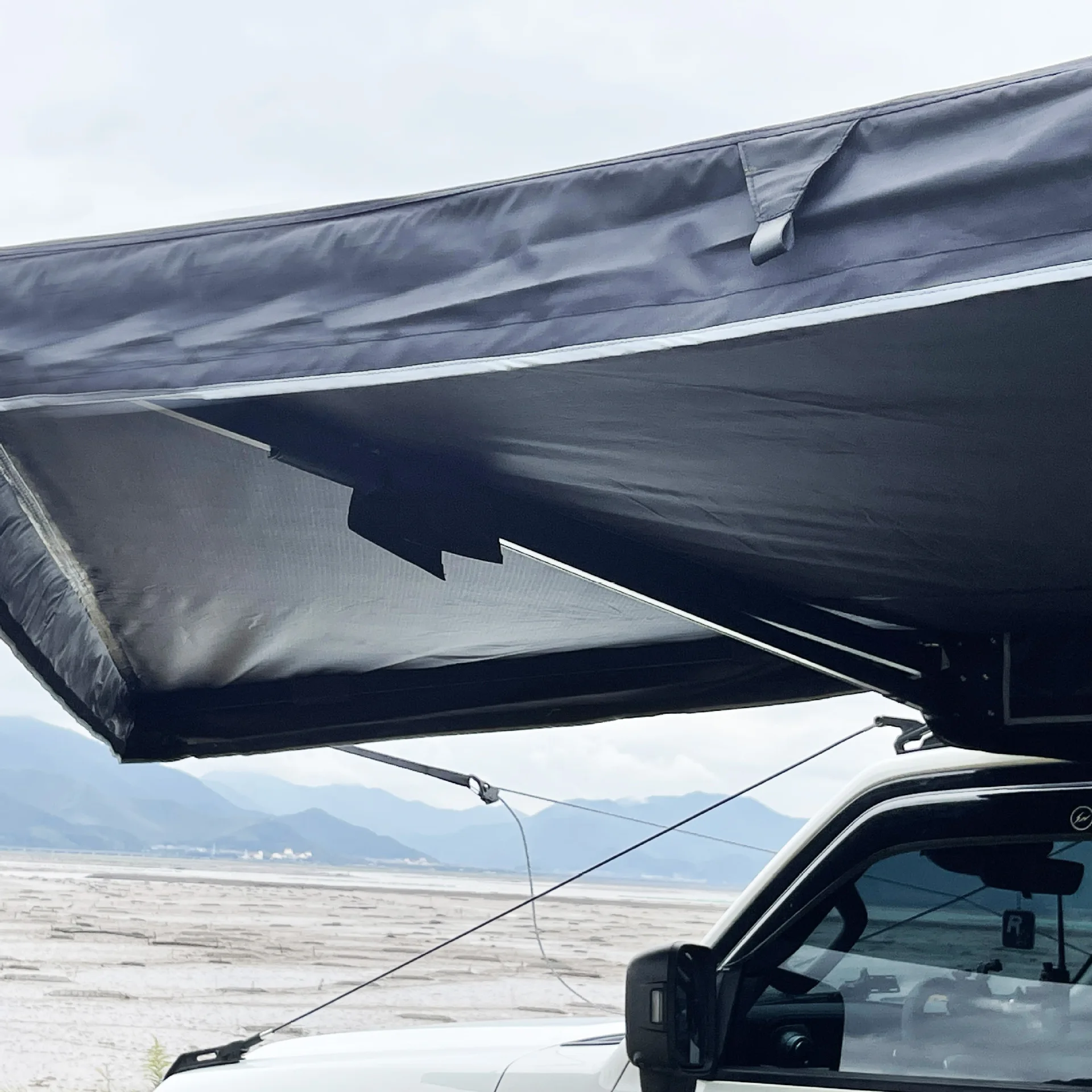 360-Degree Extended Boneless Fan-Shaped Roof Tent Lights Car-Mounted Sunshade Rain Shelter Four-Season 2000-3000mm Waterproof