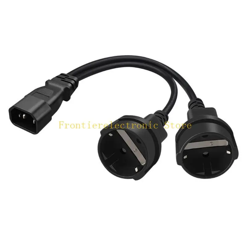G8DB 10A C14 to 2xEU4.0MM Adapter Cable, 1 to 2 Power Extension For Electronics, 0.32m Length