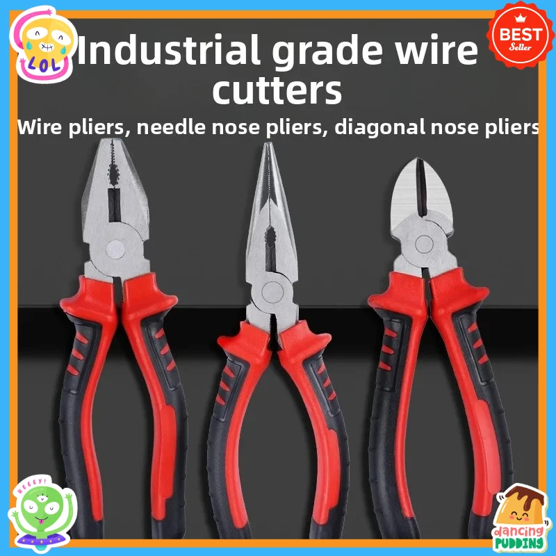 Multi-functional Electrician Pliers - Large-opening, sharp, heavy-duty industrial tool, efficient for cutting and twisting.