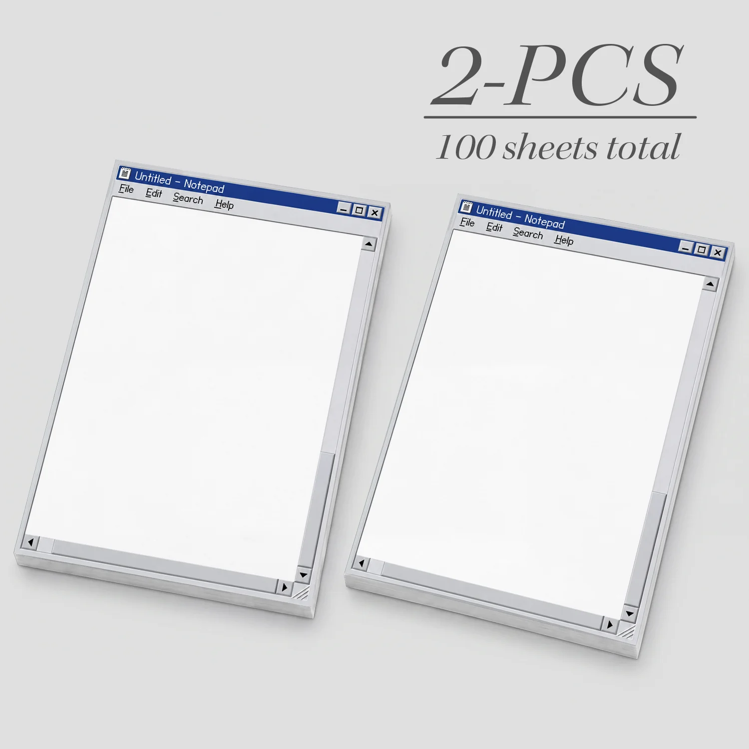 2pcs Retro Computer Sticky Notes Set, Y2K Desktop Window Self Stick Memo Pads, 100 Sheets Total, Vintage Notepad Style Notes