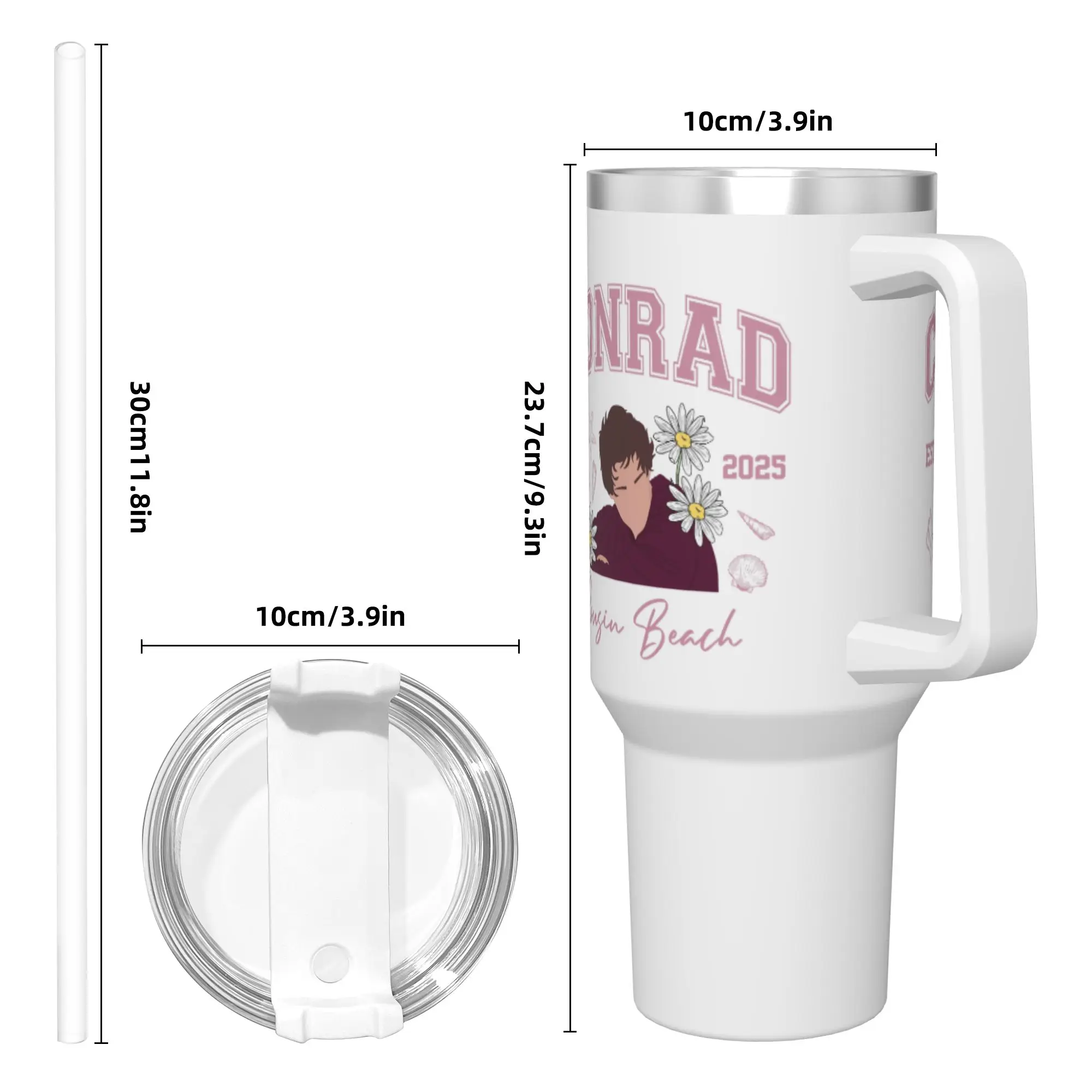 كوب أكواب من الفولاذ المقاوم للصدأ مع شفاطات للسفر وزجاجة مياه للمشروبات الباردة معزولة بسعة كبيرة أكواب حرارية