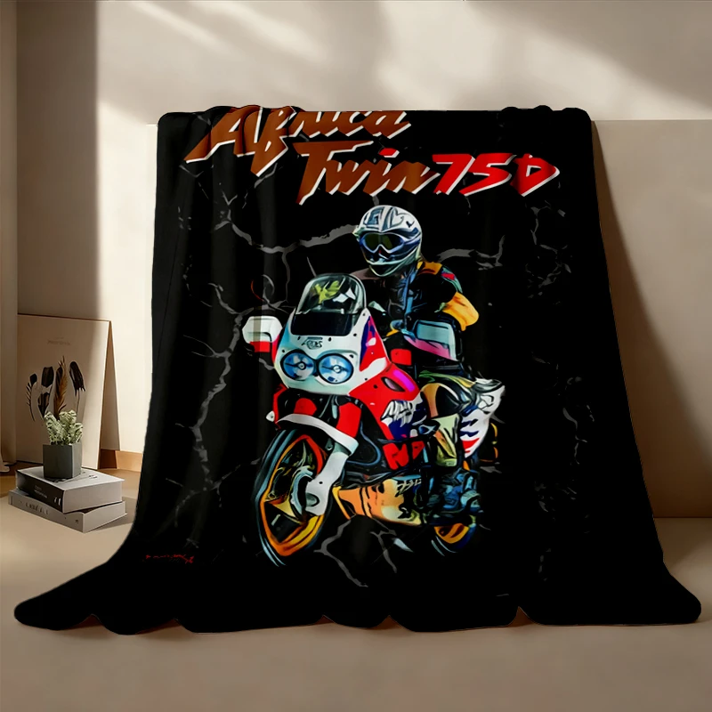 Africa Twin 750 Flannel Blanket The Expedition Legend Motorcycle Flannel Throw World Traveler Rider Cozy Blanket For Fan