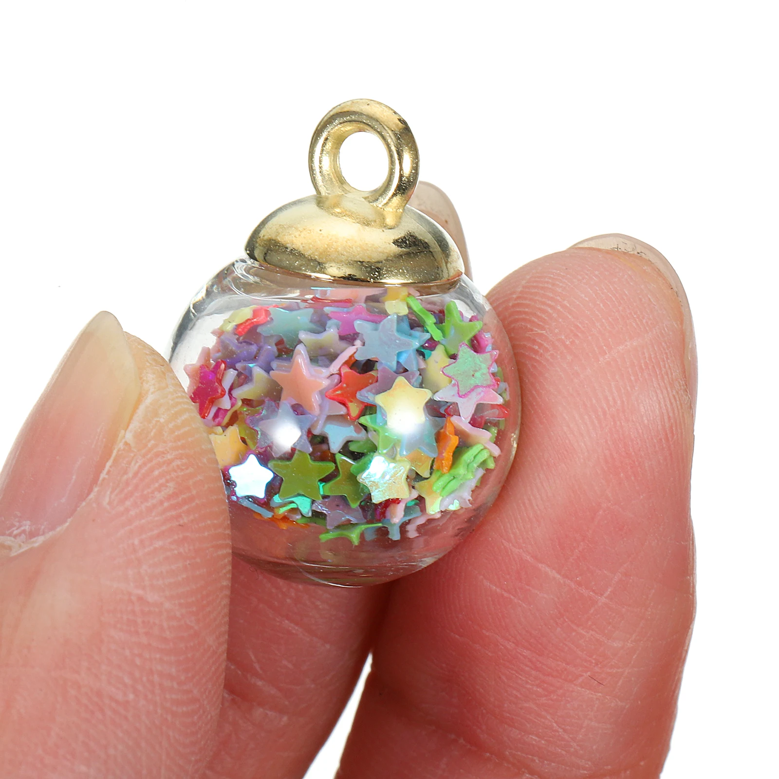 

50pcs Glass Crystal Ball Pendant Charms for Necklace Bracelet Making Lightweight DIY Handmade Jewelry Ornament Decor Accessories