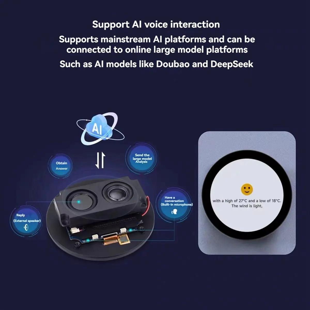 N86R 3.4inch LCD TouchScreen Display 800x800 IPS Panel P4 Development Board Supports AI Voice Interaction