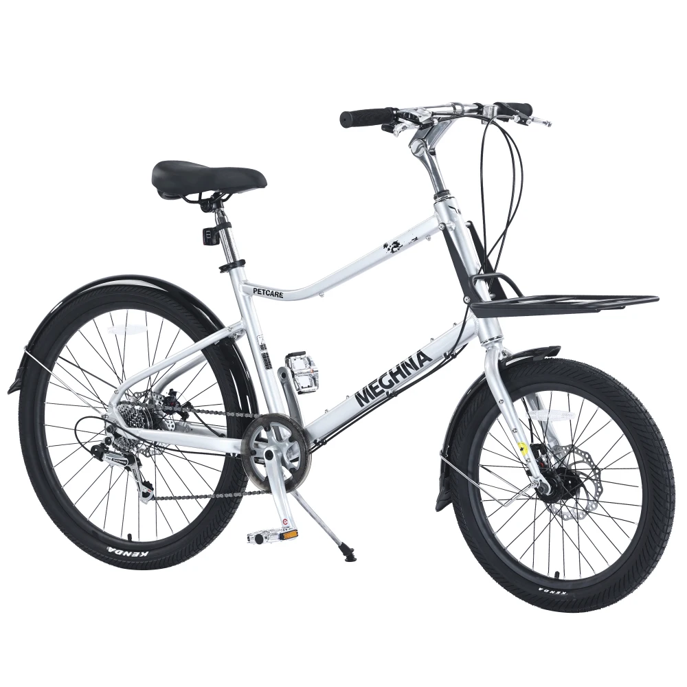 

7 Speed, Aluminum Alloy Frame, Multiple Colors 26 Inch Bike,Cargo Bike for Women and Men