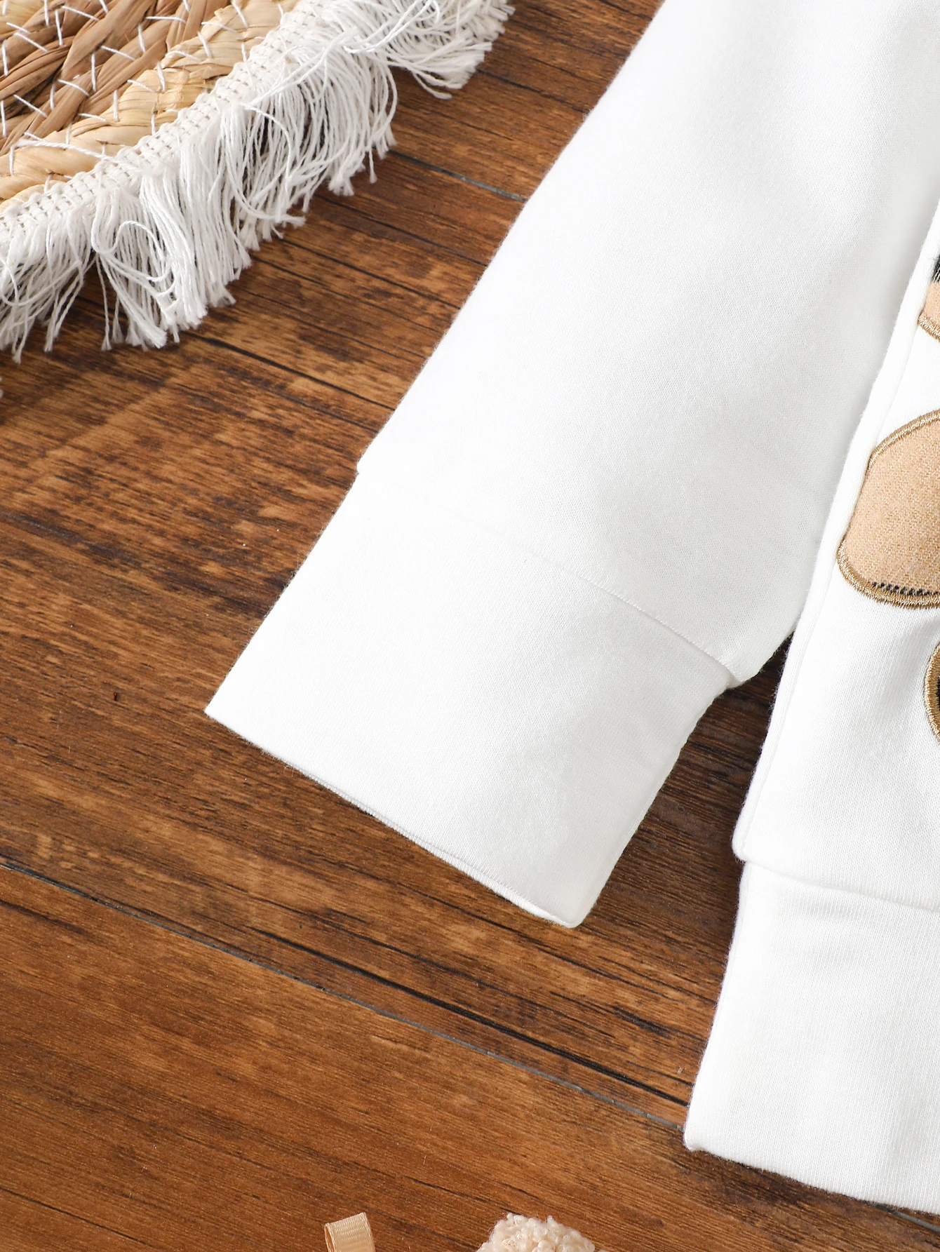 IURNXB 2 قطعة مجموعة ملابس الطفل الرضع الكرتون الدب منقوشة المرقعة هوديي علوي + Sweatpants وتتسابق ملابس الأطفال غير رسمية 1-3Y #4