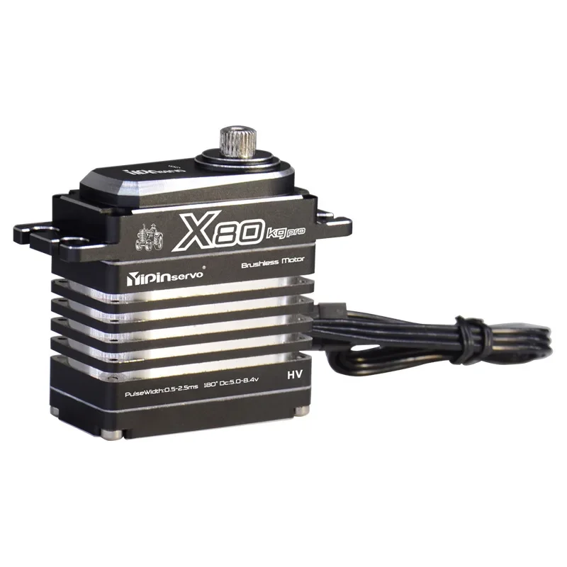 BoMassYIPIN X80KG Pro Brushless Digital Servo Waterproof For 1/8 RC Crawler Truck Robot Arm DIY
