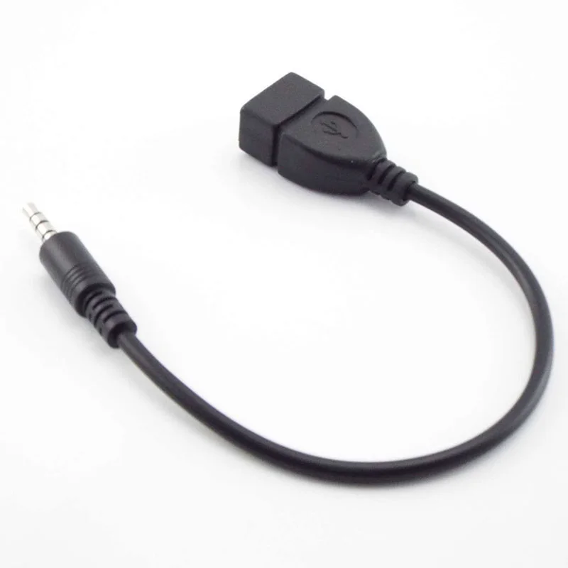 Adaptador de Cable de Audio para auriculares, convertidor macho de 3,5mm a USb hembra, para mp3, 4, teléfono, pc E