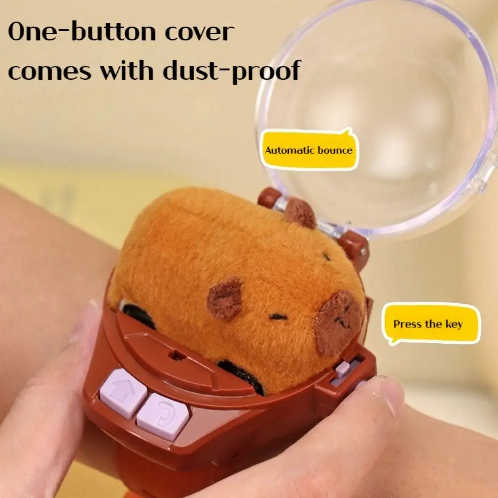 3D Cartoon Children RC Car Mini Watch Toys USB Charging Cute Pet Car Rabbit Racing Toys Kapibala Watch Electric Toy