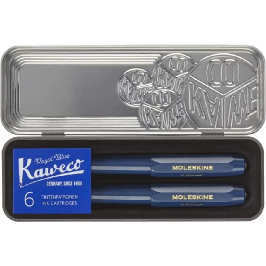 

x Kaweco, Fountain Pen and Ballpen Set, Medium Nib/1.0mm Point, Blue with Blue Ink