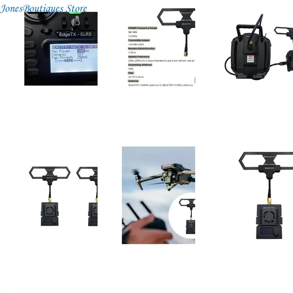 UAV FPV 915MHz 750MHz ELRS 2W Transmitters with Screen and Joysticks W8KE