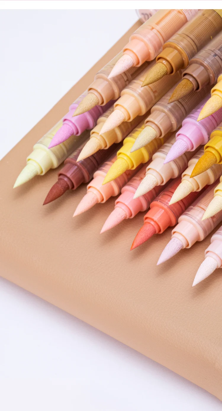 GuangNa 12-72 Farben Acryl-Marker-Stiftset mit weichen Pinseln, Hautton, Macaron-Farben, DIY handgezeichnet, Mal-Kunstmarker-Stifte, GN.8201F/M – Detail 18