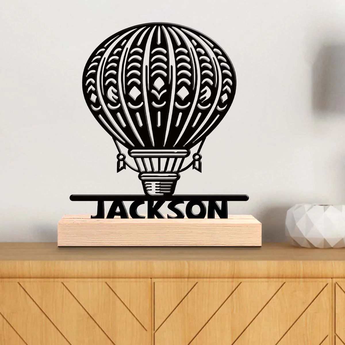1pc Customizable Metal Desktop Ornaments Custom Name Equipped with Wooden Base Desktop Decoration That Does Not Require Assembly
