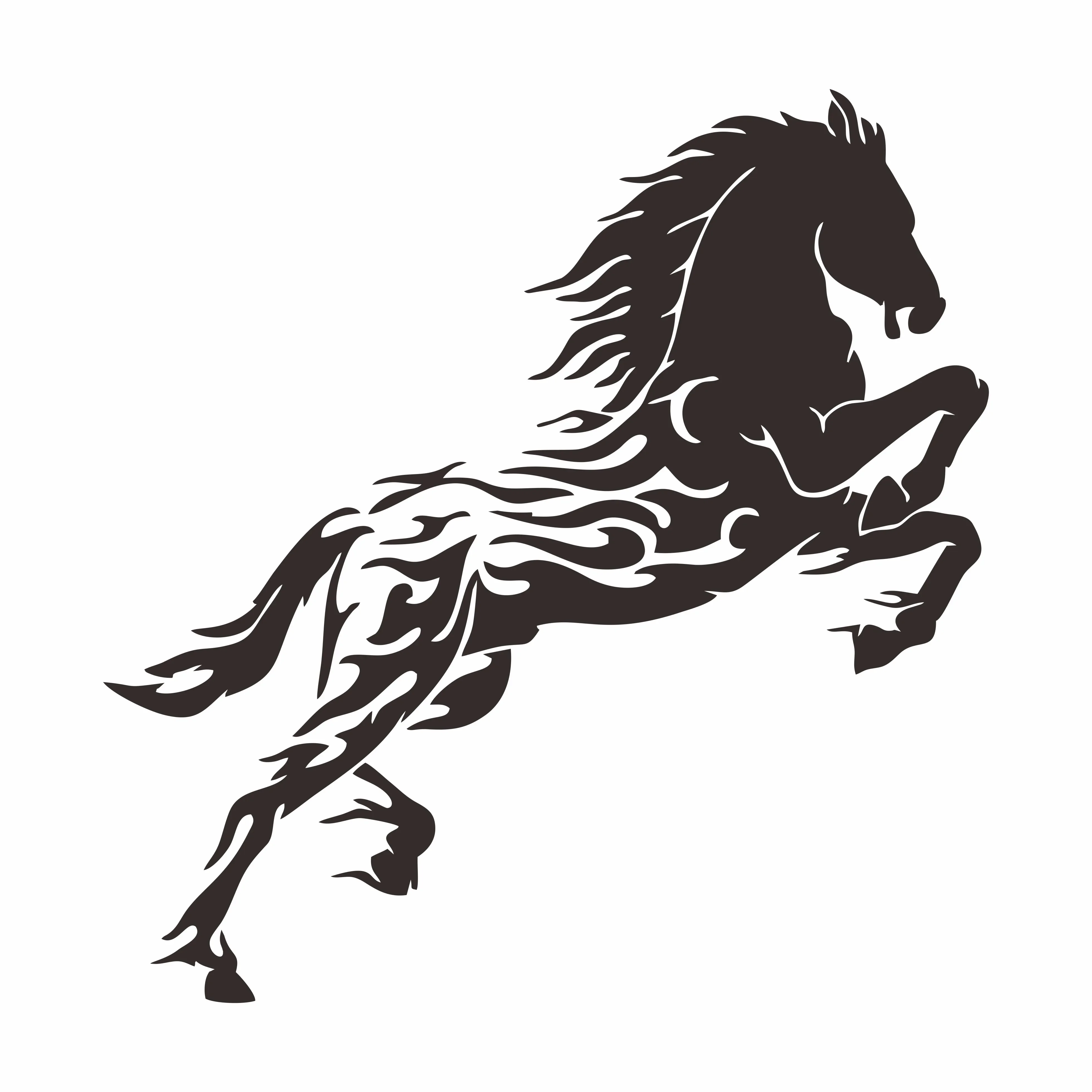 New Design Creative Pentium Horse Sticker Decorative Motorcycle Decal Decorative Accessories Sunscreen Waterproof PVC, 15cm