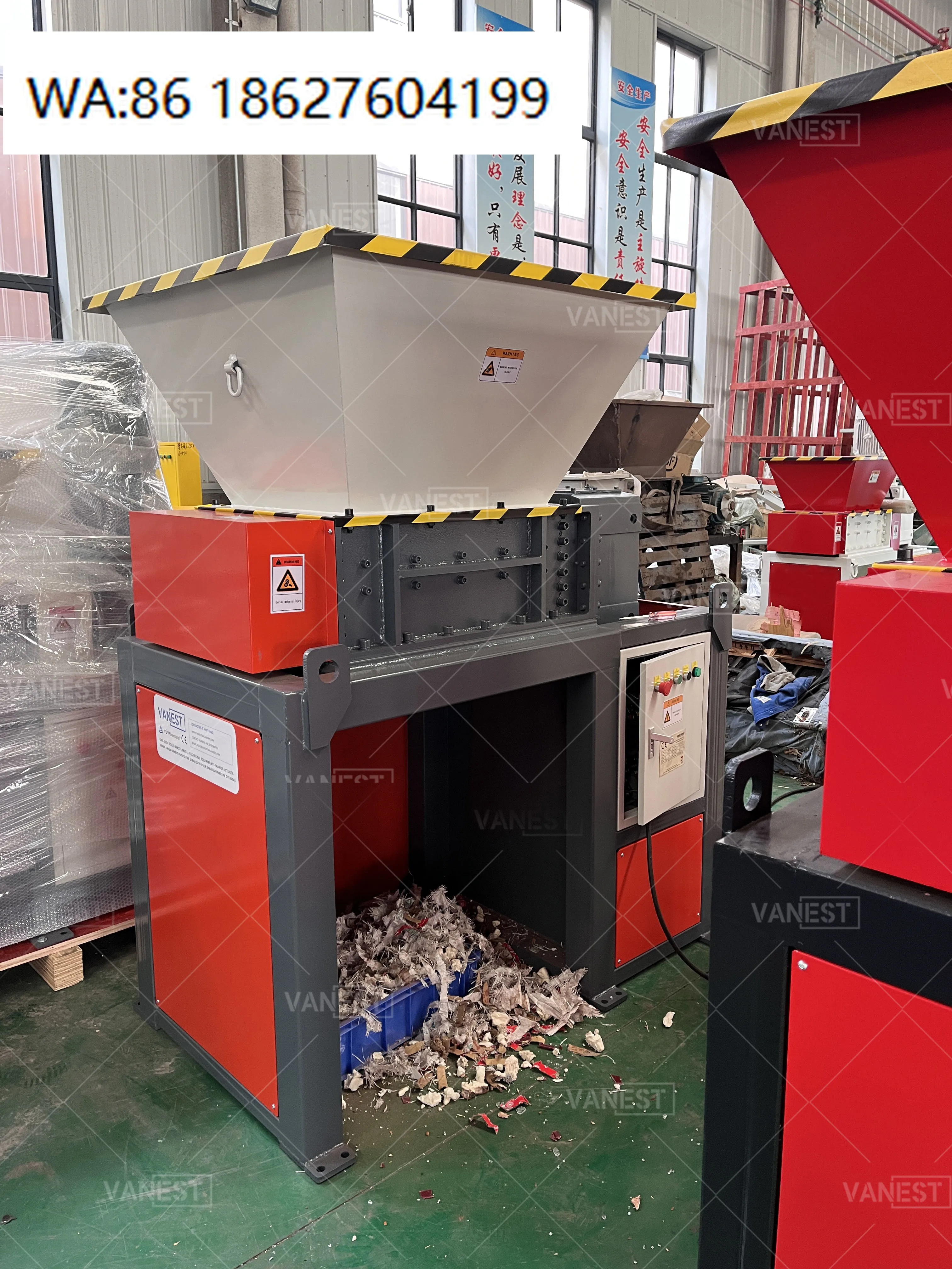 Multi Axis Dual Shaft Crusher Wood Biomass Textile Glass Mixed Waste Industrial Recycling Processing Equipment
