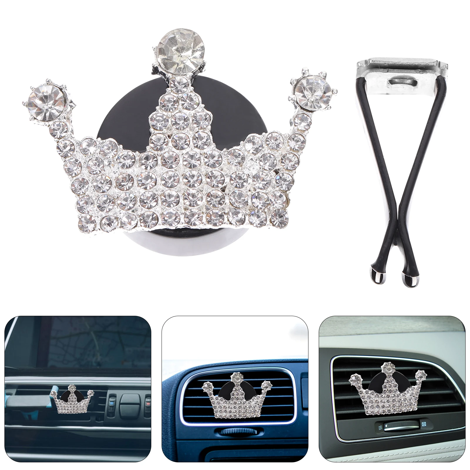 

1pc Car Aromatherapy Clip Alloy Durable Rustproof Crown Perfume Car Air Freshener Aroma Diffuser Vents Clips Office Bathroom
