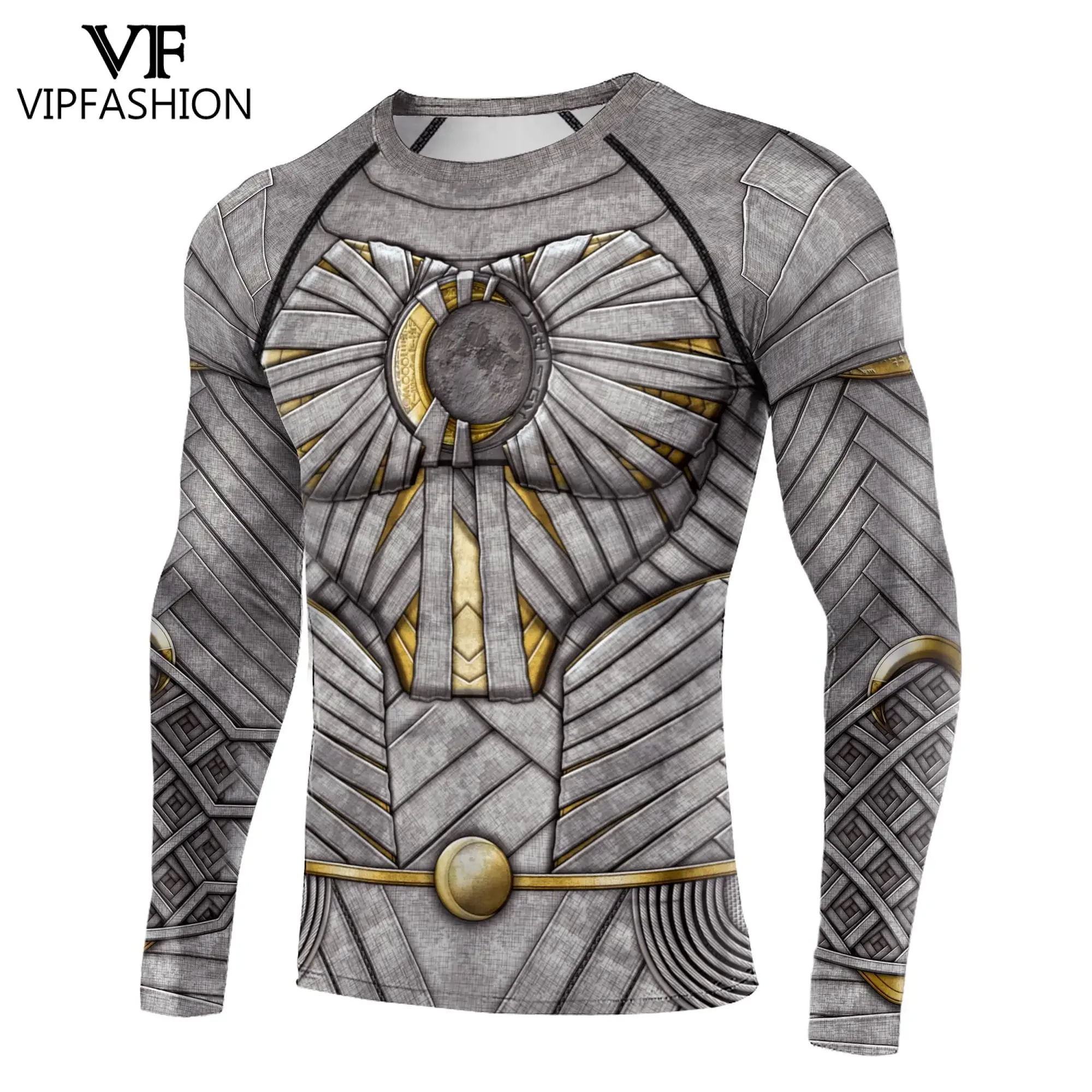 VIP FASHION Compression Long Sleeves Anime movie Marc Spector Moon Soldier Knight Superhero Cosplay Shirts Gym Sport Tops Tees