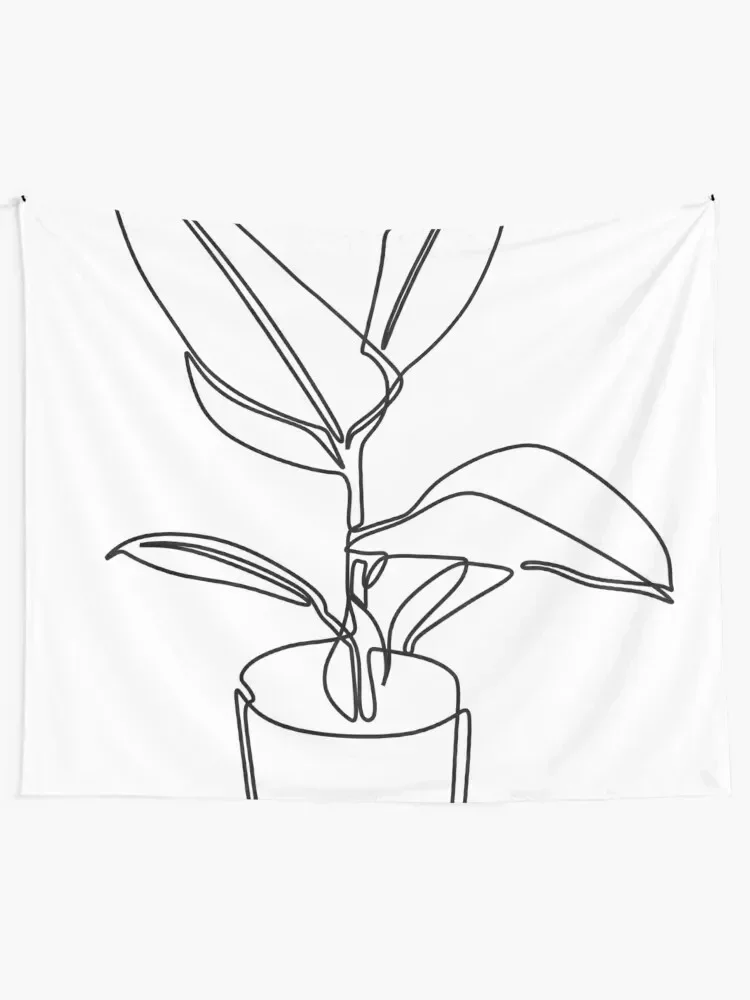 Line Art Potted Plant Tapestry Wall Hanging Wall Home Decorators Home Supplies Tapestry