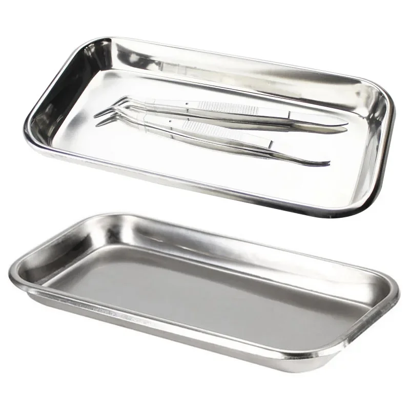 

Salon False Nails Dish Tool Nail Art Tatto Equipment Plate Cosmetic Storage Tray StainlessSteel Tattoo Supplies And Accessories
