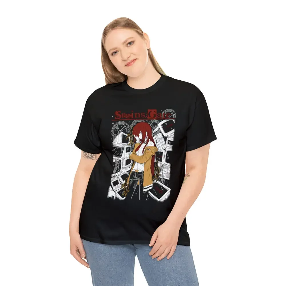 Steins Gate Kurisu Makise T-shirt Anime Manga shirt All Size Black Shirt