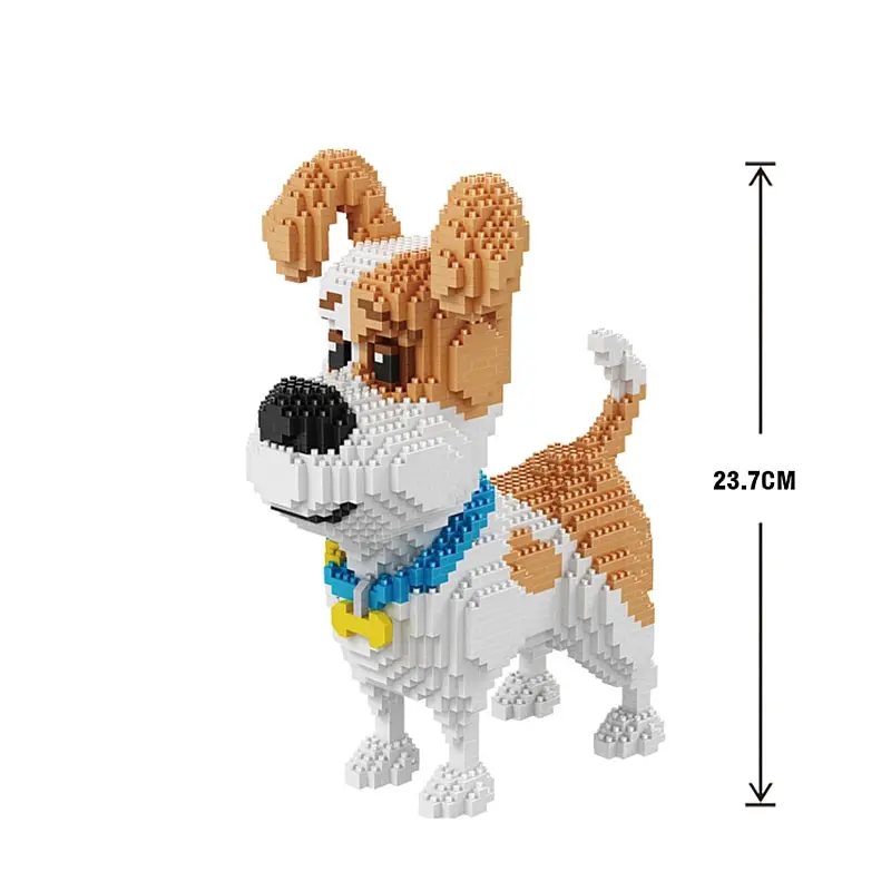 Micro-deeltjes bouwstenen voor kinderen, hond en kat dier assemblagemodel ornamenten, doe-het-zelf educatief speelgoed, onderwijs gif