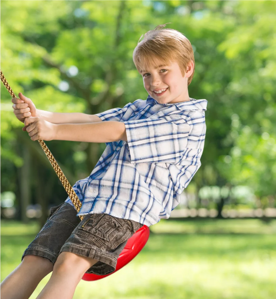Kids Octagonal Petal Disc Swing Red Blue Thickened Hanging Rocking Swing Indoor Outdoor Sports Play Toy Children Backyard Garden