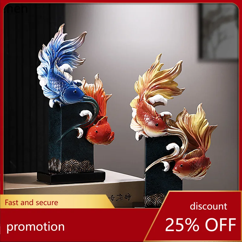 

HXL Fish Ornament for Wine Cabinet, Abstract Living Room Entryway Simple Decoration