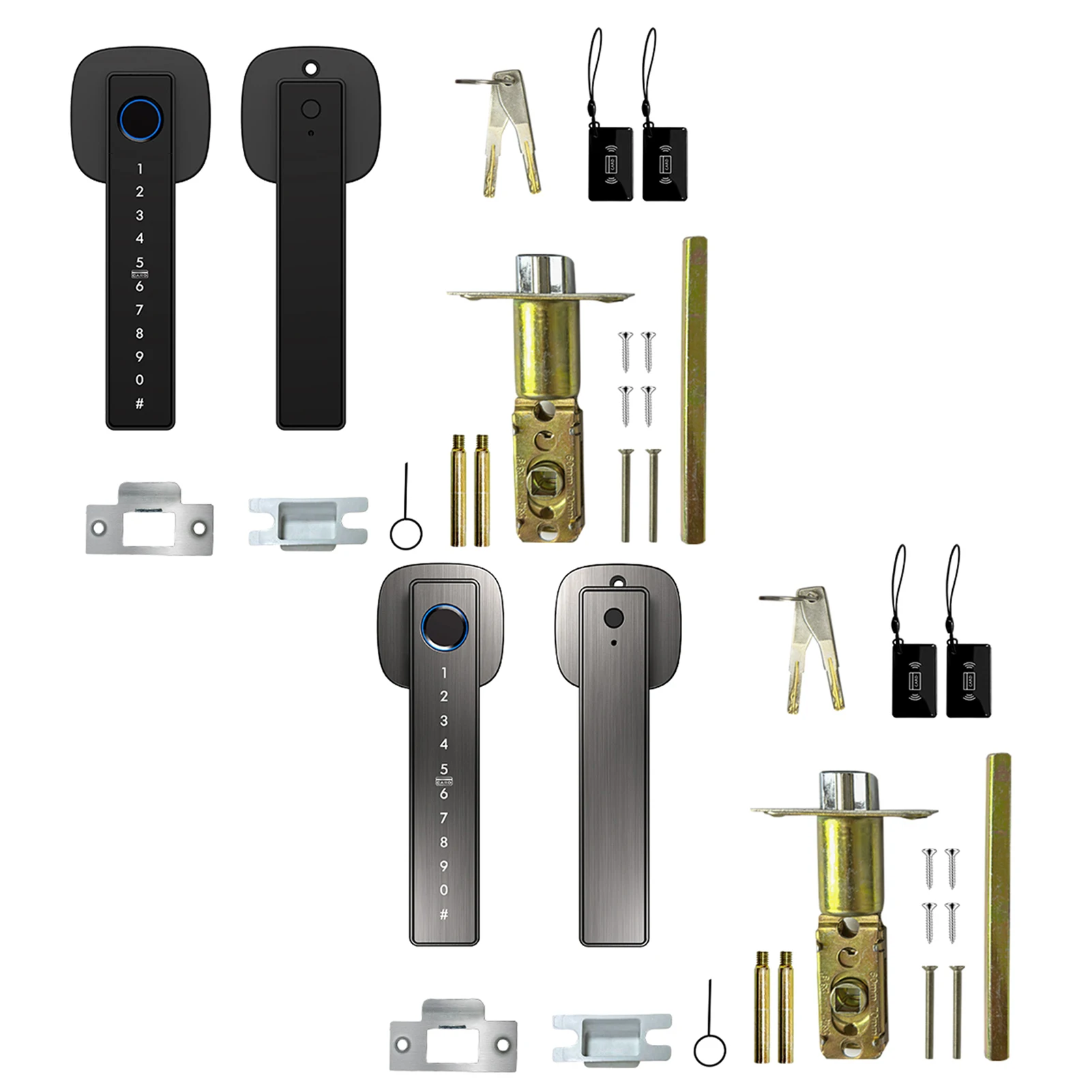 

Smart Door Handle Lock Fingerprint Keyless Entry Keypad Biometric Security Lock 6 Unlock Methods Easy Installation for Bedroom