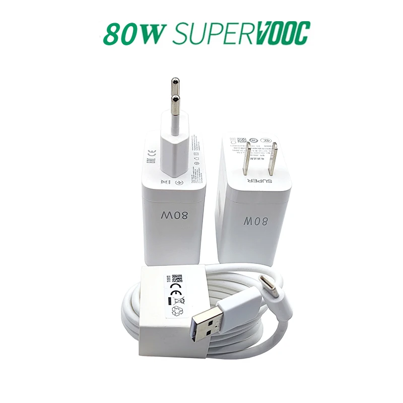 

80W Supervooc Find X5 Find X5 Pro Fast Charger 8A Type C Cable For Find X3 Pro X3 Lite Reno 7 Ace 2 Realme X50 Pro GT GT2 Neo
