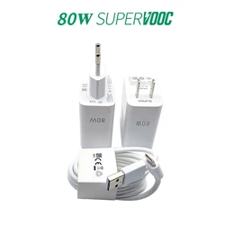80W Supervooc Find X5 Find X5 Pro Fast Charger 8A Type C Cable For Find X3 Pro X3 Lite Reno 7 Ace 2 Realme X50 Pro GT GT2 Neo
