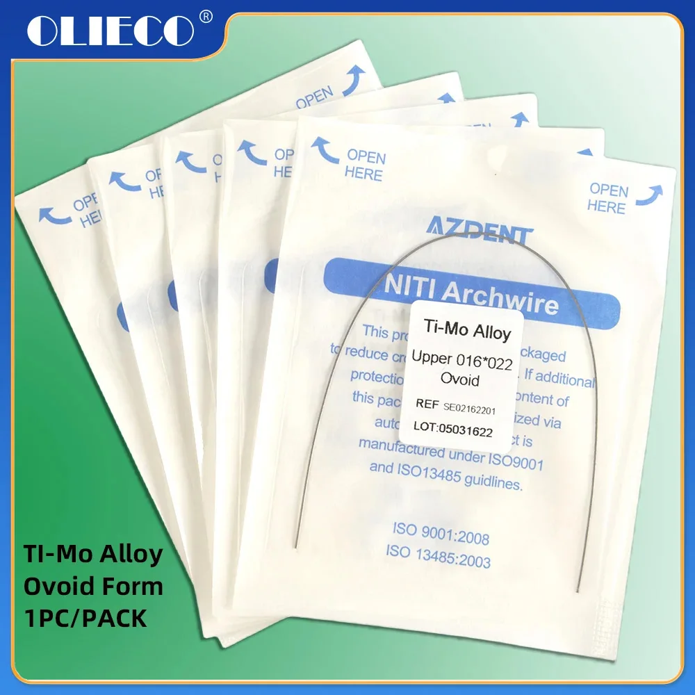 

5Pcs/5 Packs Dental Orthodontic arch wire TiMo Alloy Ovoid Form Square Type Upper/Lower Dentistry Arches Material Braces