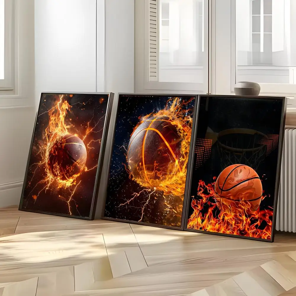 Competitive Sport B-Basketball Poster Distinct Home Decor Concepts Chic Indoor Art Pieces