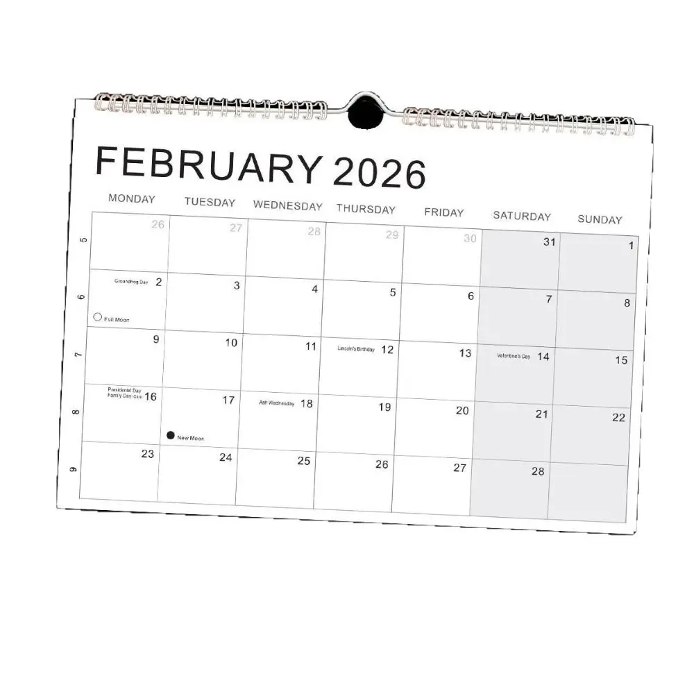 Nuovo gennaio 2026 - Giugno. Calendario 2027 2026 con gancio Calendario da parete in carta spessa Studio quotidiano Calendario inglese colorato per la casa